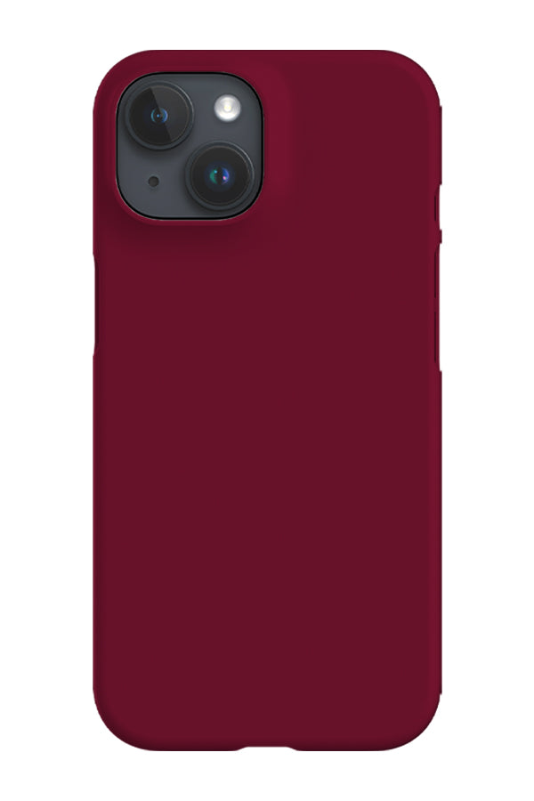 Plain Block Colour iPhone Case (Rustic Maroon Red)