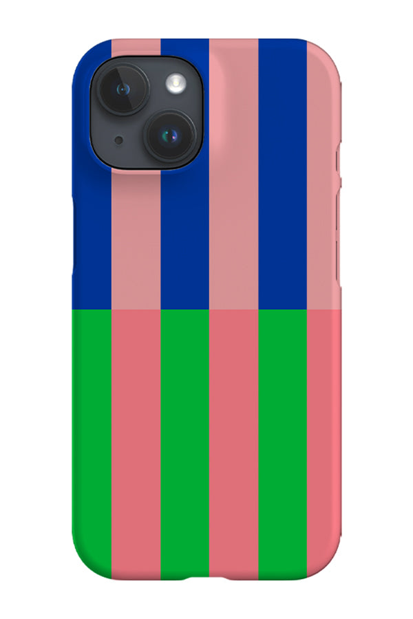 Shifted Stripes Phone Case (Green Pink) | Harper & Blake
