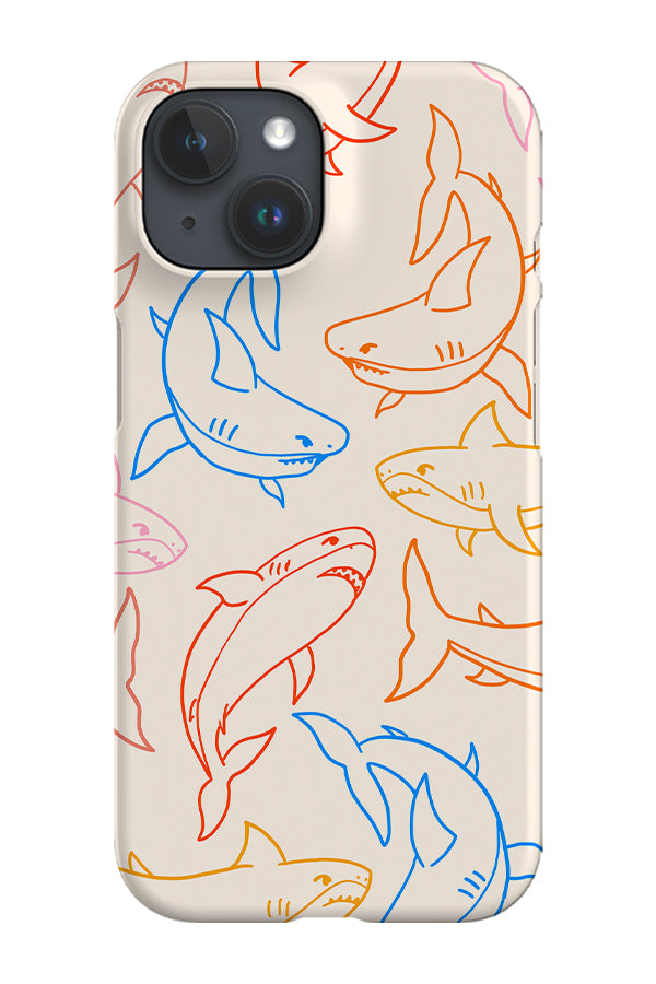 Shark Line Art Phone Case (Bright) | Harper & Blake