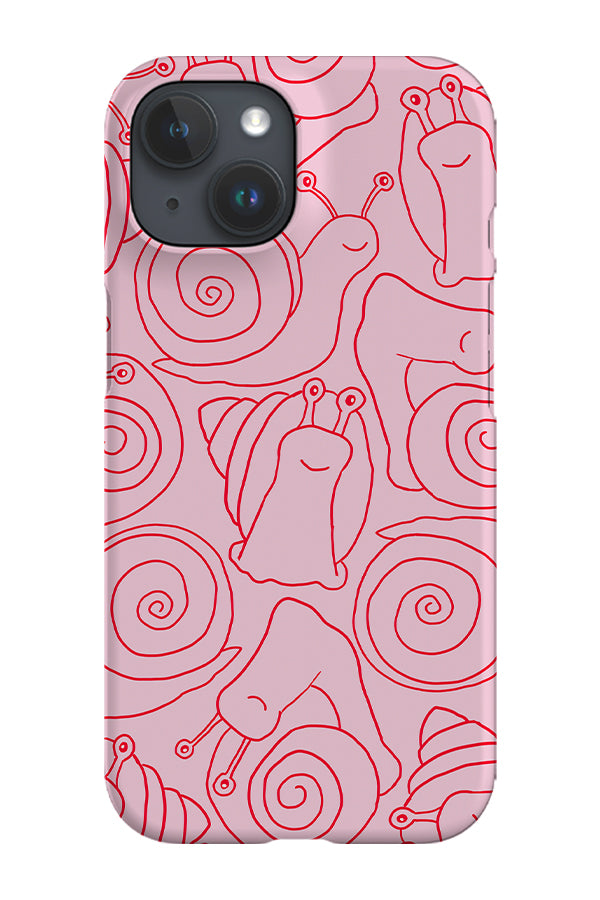 Snail Scatter Phone Case (Pink Red)