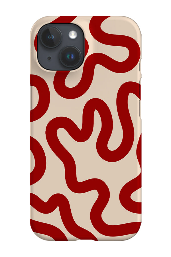 Swirl Lines Abstract Phone Case (Red Beige)