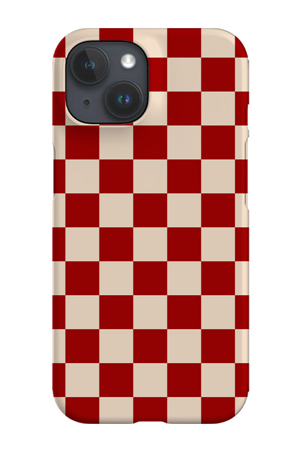 Check Pattern Phone Case (Beige Red) Harper Blake - Main Image