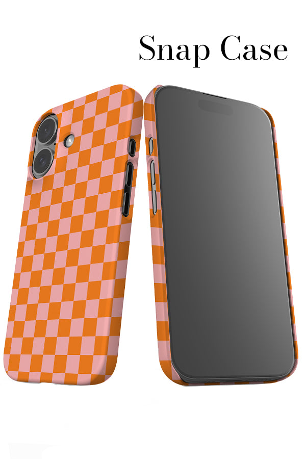 Check Phone Case Quiet Micro Design Orange Pink Harper & Blake Check Phone Case Quiet Micro Design Orange Pink Harper & Blake