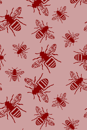 Bee Print Wallpaper (Blush Pink) | Harper & Blake Living