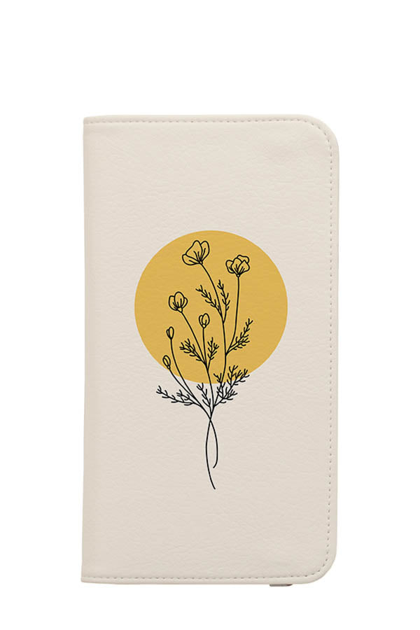 Modern Minimalist Flower Wallet Case (Cream)