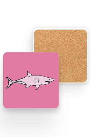 Shark Drinks Coaster (Pink) | Harper & Blake