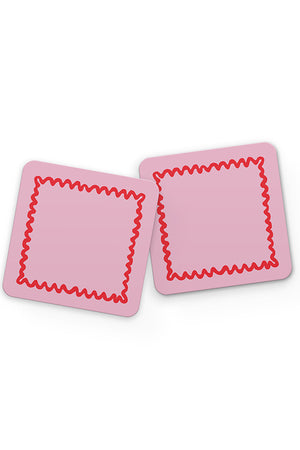 Swirl Border Drinks Coaster (Pink Red) | Harper & Blake