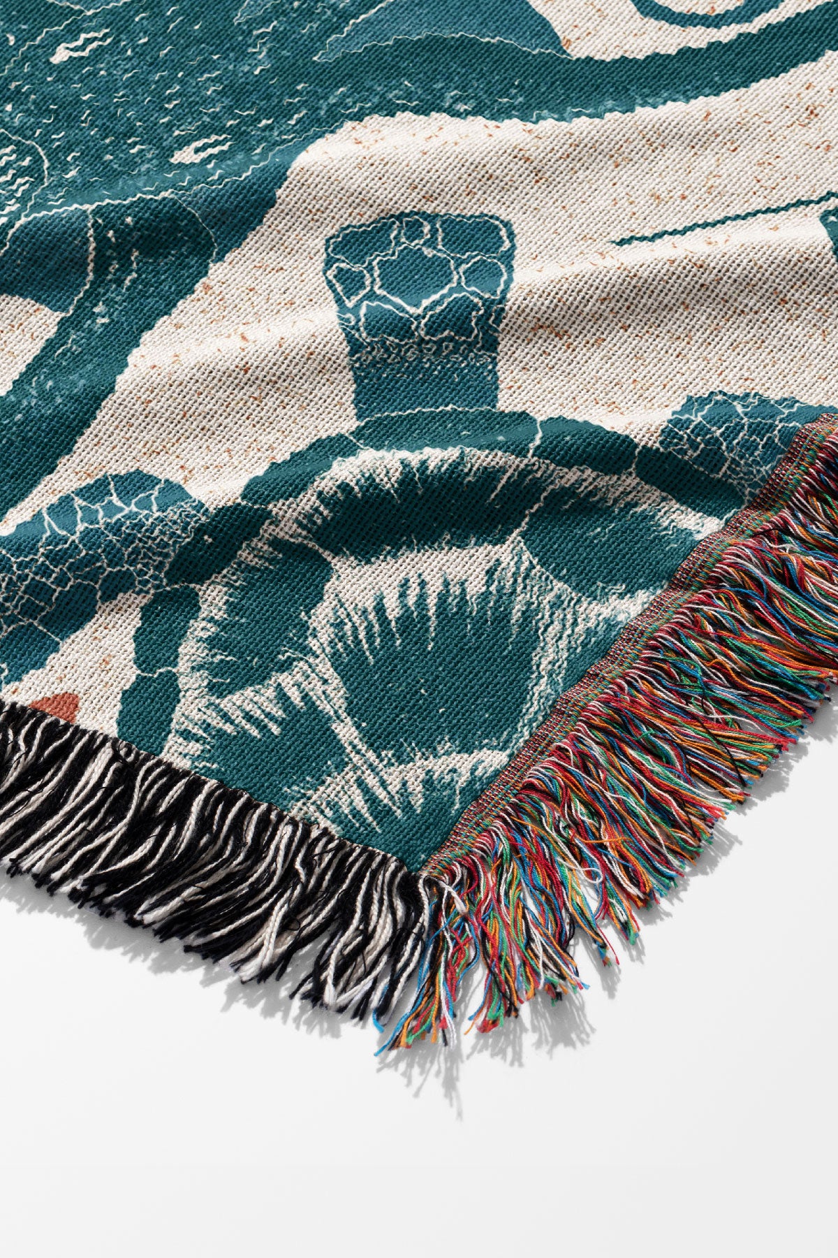 Whale Shark Aqua by Denes Anna Design Jacquard Woven Blanket (Blue