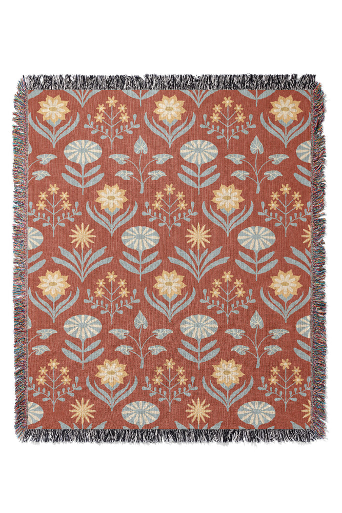 Tami By Jackie Tahara Jacquard Woven Blanket (Red) | Harper & Blake