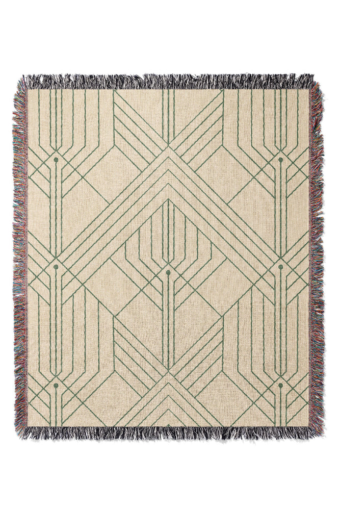 George By Amy MacCready Jacquard Woven Blanket (Beige) | Harper & Blake