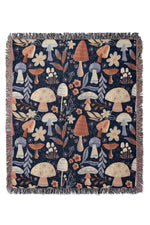 Mushrooms By Fineapple Pair Jacquard Woven Blanket (Purple)