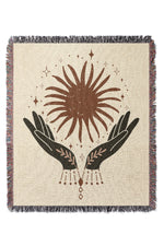 Talismans by Garabateo Jacquard Woven Blanket (Beige)