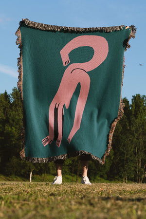 Yoga by Aley Wild Jacquard Woven Blanket (Green) | Harper & Blake
