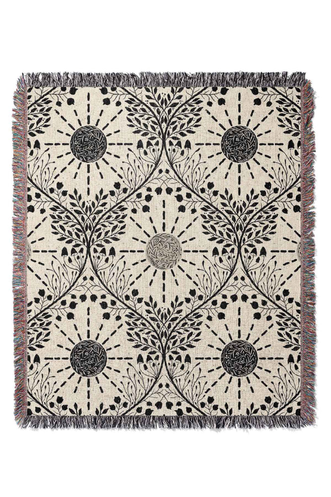 The Sun and Energy by Denes Anna Design Jacquard Woven Blanket (White)