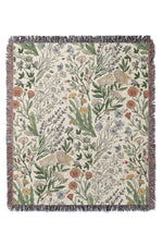 Wildflowers by Denes Anna Design Jacquard Woven Blanket (White)