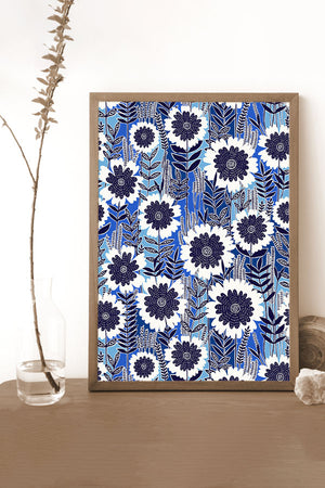 Retro Garden by Rachel Parker Giclée Art Print Poster (Blue) | Harper & Blake