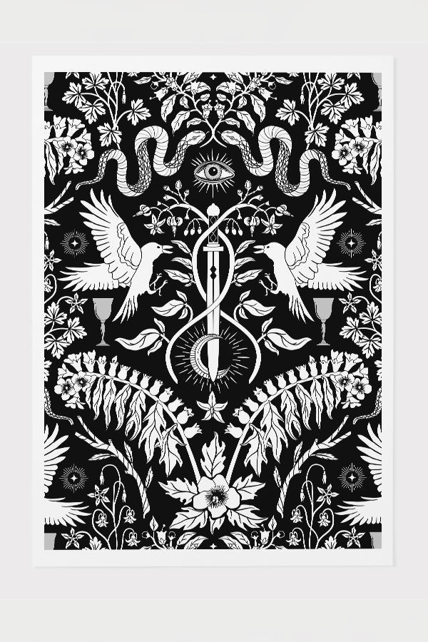 Witch Garden by Misentangledvision Giclée Art Print Poster (Black) | Harper & Blake