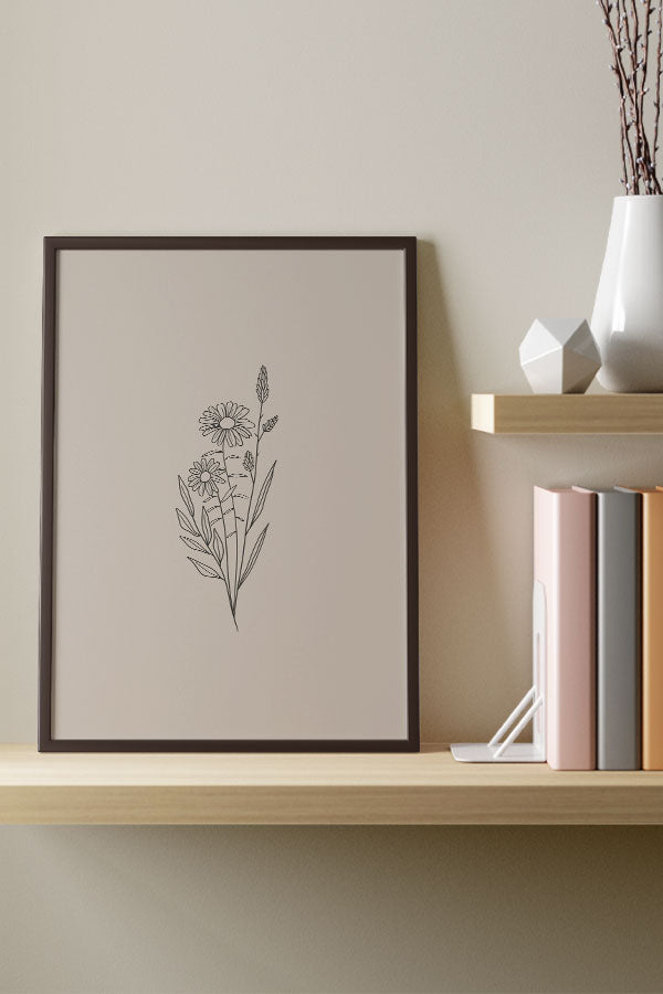 Modern Minimalist Wildflower Giclée Art Print Poster