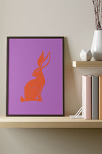 Two Tone Rabbit Giclée Art Print Poster (Purple)