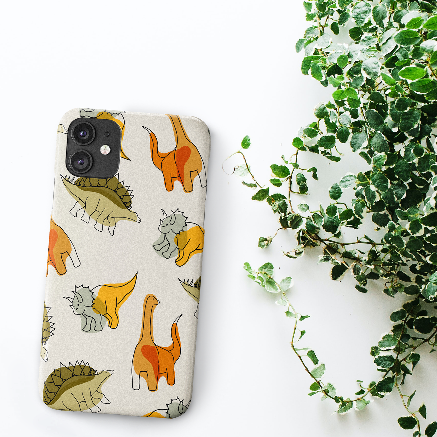 Dinosaur Colour Line Art Phone Case (Yellow) | Harper & Blake