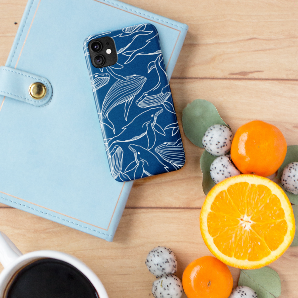 Humpback Whale Line Art Phone Case in Navy | Harper & Blake