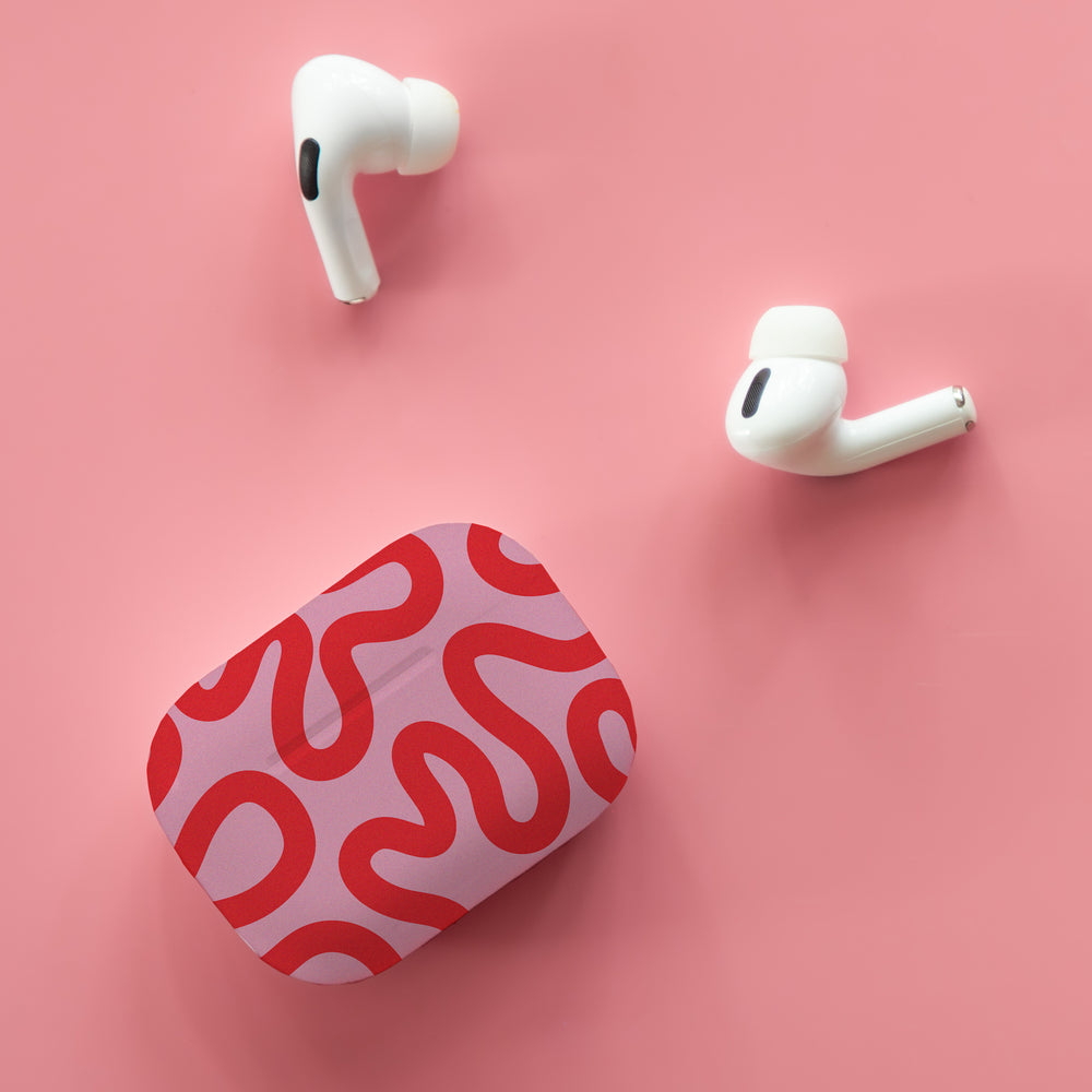 Swirly Pink Red Apple AirPod Case | Harper & Blake