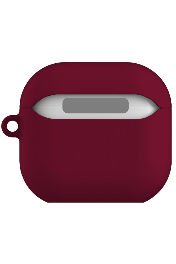 Plain Block Minimalist AirPod Gen 4 Case (Rustic Maroon Red) | Harper & Blake