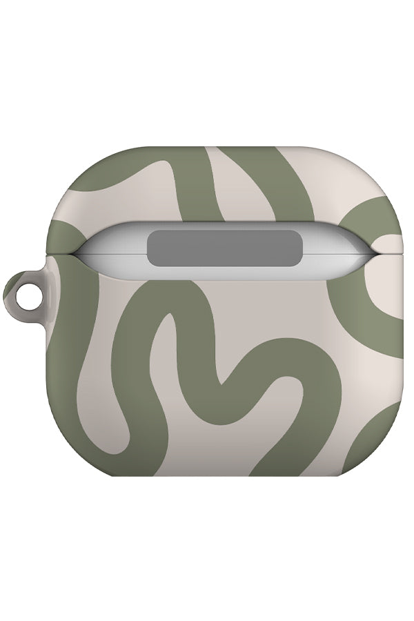 Swirl Lines Abstract AirPod Case (Linen Moss Green) | Harper & Blake