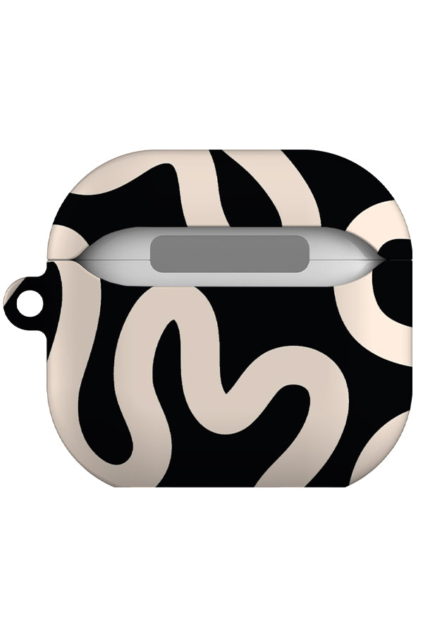 Swirl Lines Abstract AirPod Gen 4 Case (Black Peach) | Harper & Blake