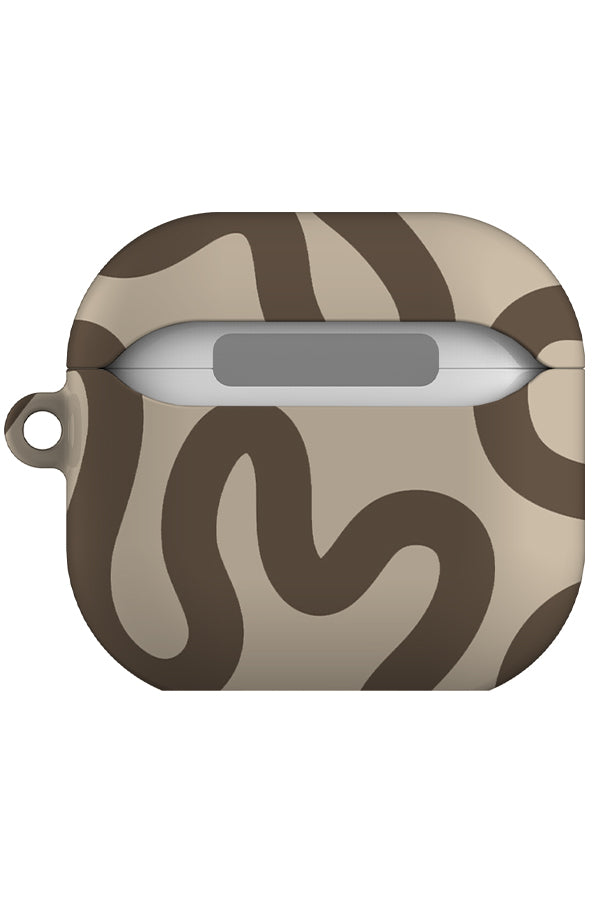 Swirl Lines Abstract AirPod Gen 4 Case (Beige & Ebony) | Harper & Blake