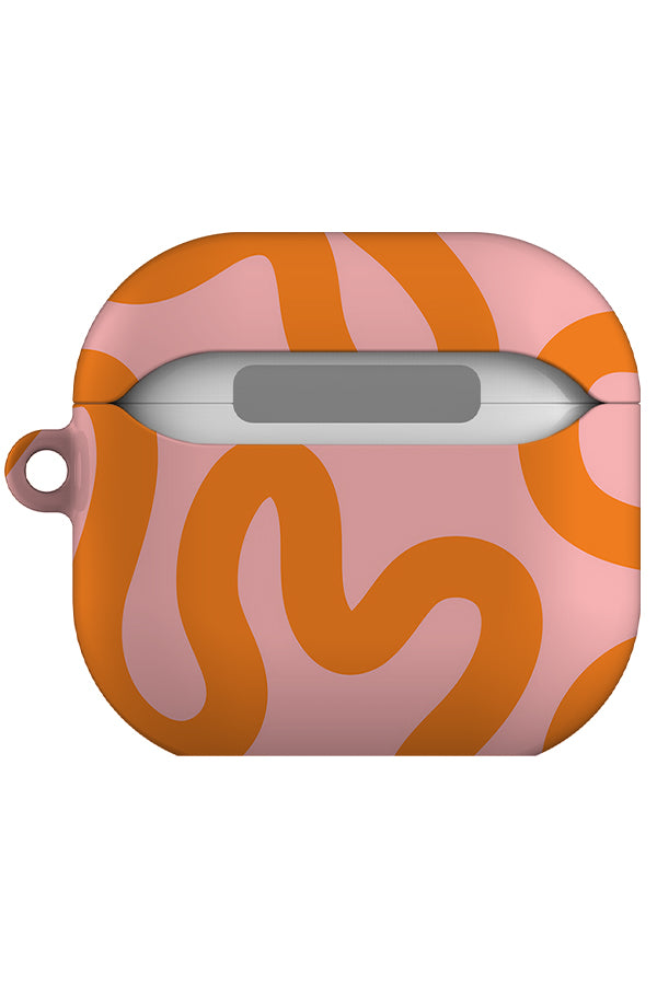 Swirl Lines Abstract AirPod Gen 4 Case (Pink Orange) | Harper & Blake