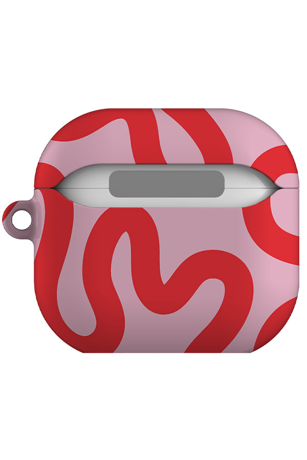 Swirl Lines Abstract Gen 4 AirPod Case (Pink Red) | Harper & Blake