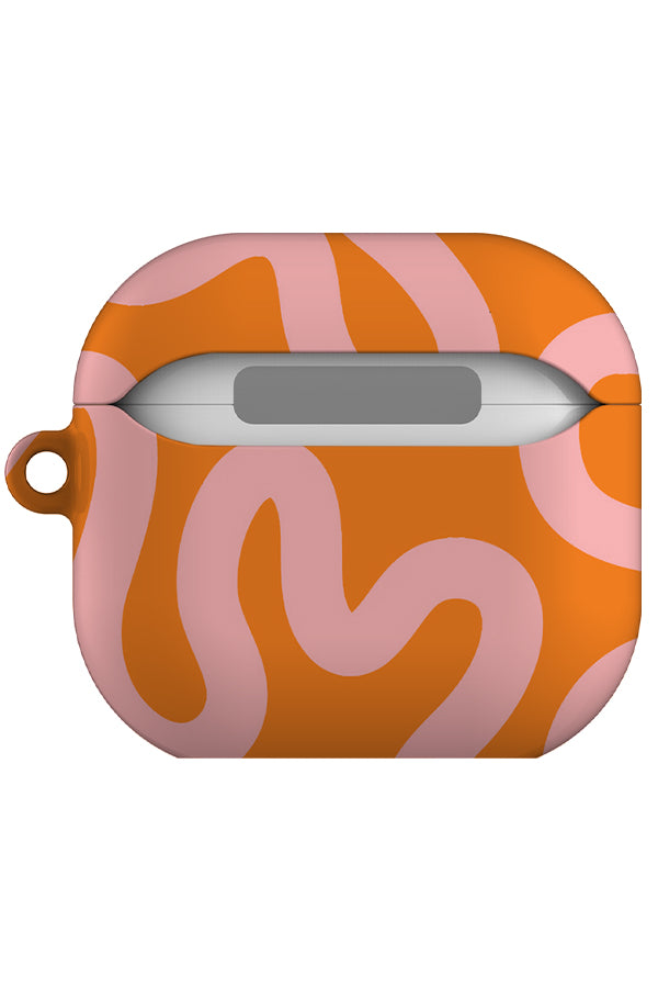Swirl Lines Abstract AirPod Gen 4 Case (Orange Pink) | Harper & Blake