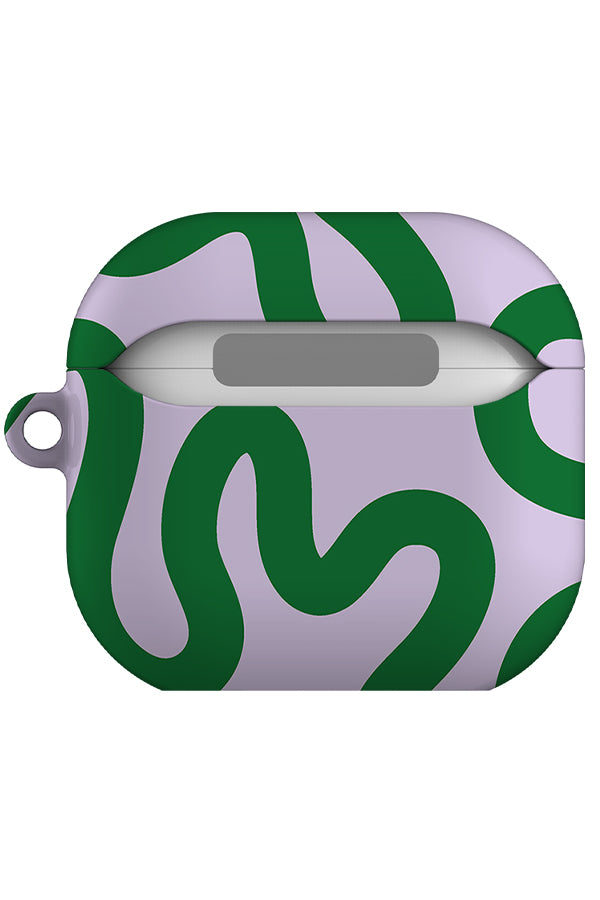 Swirl Lines Abstract AirPod Gen 4 Case (Lilac Green) | Harper & Blake