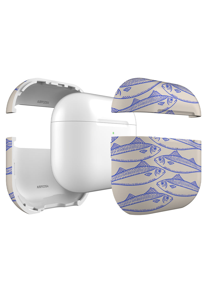 Fish Scatter AirPod Case (Off-White)