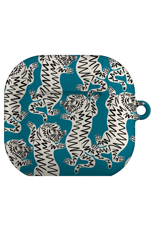 Abstract Tiger AirPod Gen 4 Case (Beige Blue) | Harper & Blake