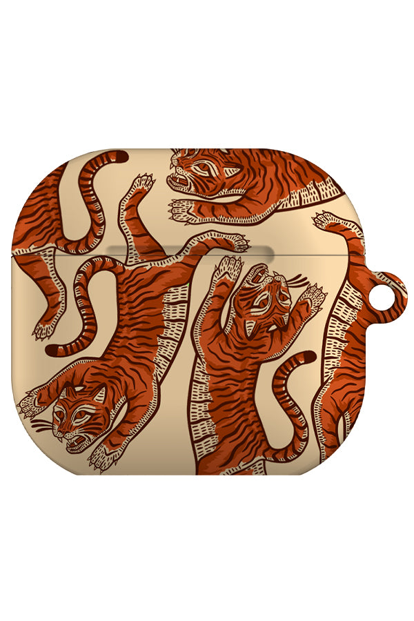 Tiger Placement AirPod Gen 4 Case (Burnt Orange Beige) | Harper & Blake