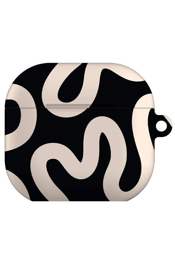 Swirl Lines Abstract AirPod Gen 4 Case (Black Peach) | Harper & Blake