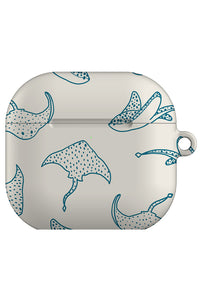 Stingray Line Art AirPod Gen 4 Case (Beige Blue) | Harper & Blake