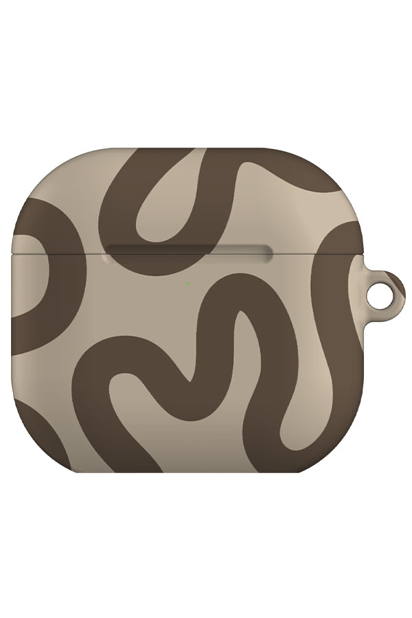 Swirl Lines Abstract AirPod Gen 4 Case (Beige & Ebony) | Harper & Blake