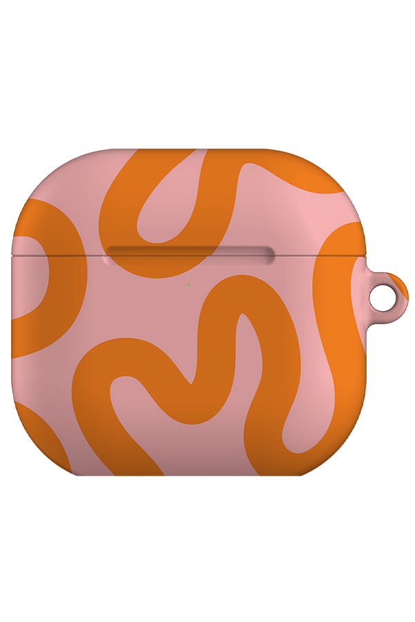Swirl Lines Abstract AirPod Gen 4 Case (Pink Orange) | Harper & Blake