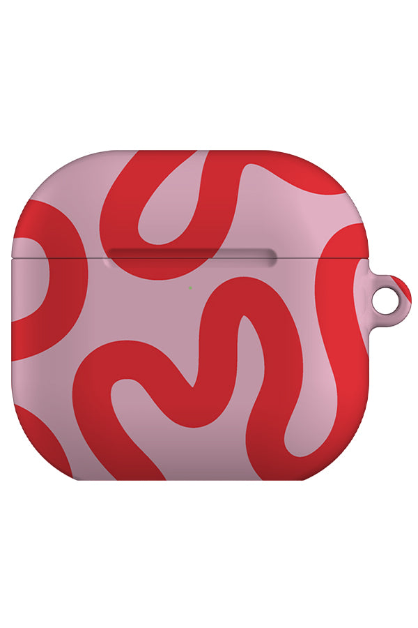 Swirl Lines Abstract Gen 4 AirPod Case (Pink Red) | Harper & Blake