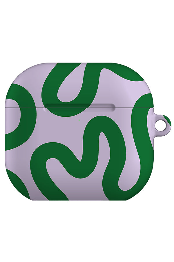 Swirl Lines Abstract AirPod Gen 4 Case (Lilac Green) | Harper & Blake