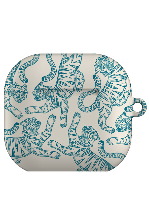 Two Tone Tiger AirPod Gen 4 Case (Blue & Off White) | Harper & Blake