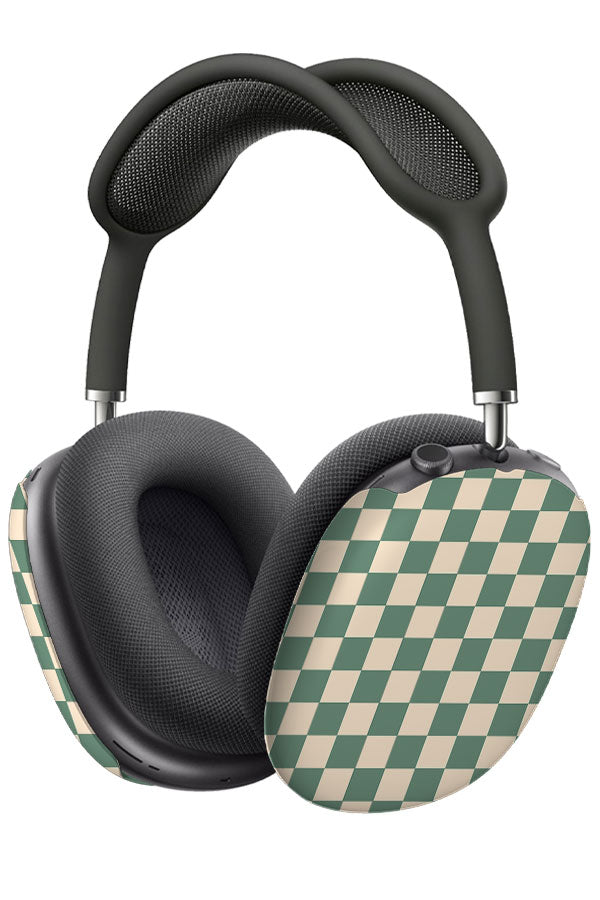 Checkered AirPod Max Case (Green Beige) | Harper & Blake