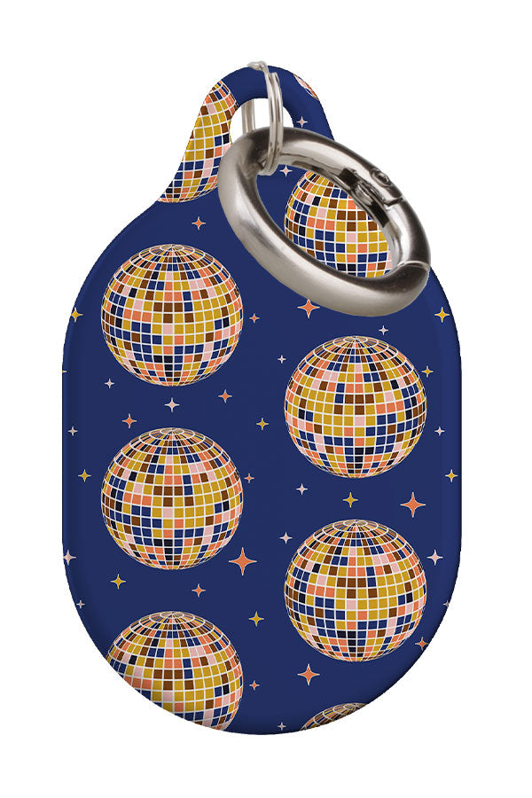 70s Disco Ball By Hannah Maria AirTag Case (Blue) | Harper & Blake