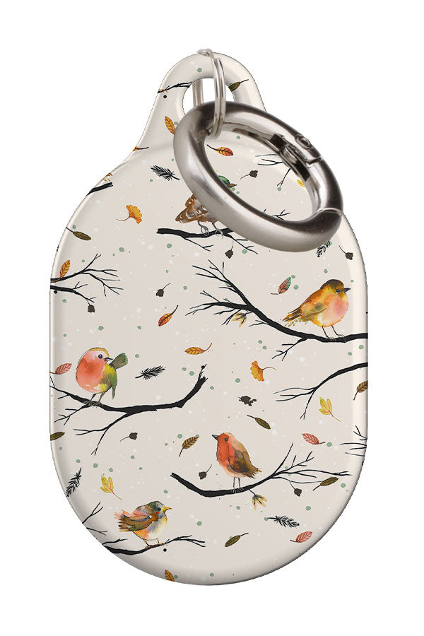 Bird Branches Autumn By Ninola Design AirTag Case (Beige)