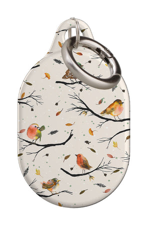 Bird Branches Autumn By Ninola Design AirTag Case (Beige) | Harper & Blake