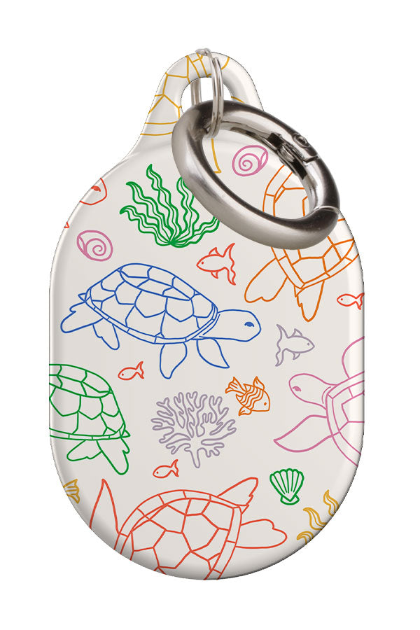 Line Art Turtle AirTag Case (Rainbow) | Harper & Blake