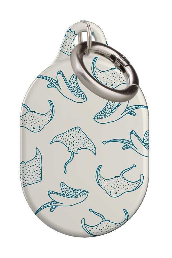 Stingray Line Art AirTag Case (Beige Blue) | Harper & Blake